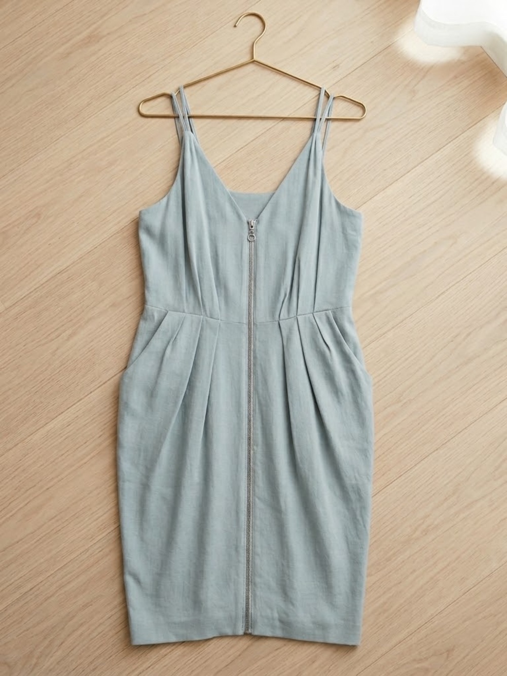 Whistles Blue Gray Mirror Embellished Cocktail Mini Dress Size 10
